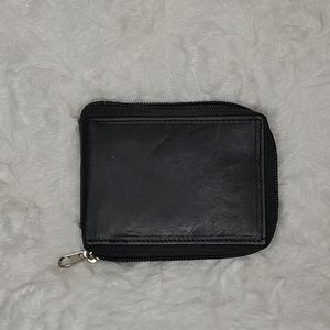 Men Bifold Black Wallet with Flap